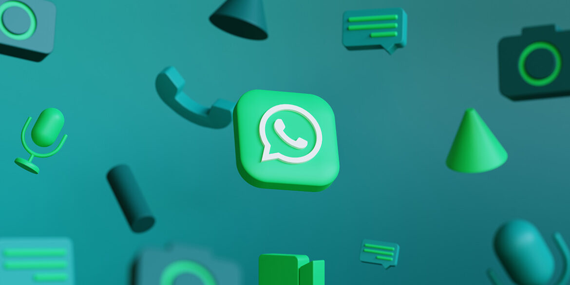 WhatsApp para comunicação do time - Imagem com tons de verde e a logo do whatsapp