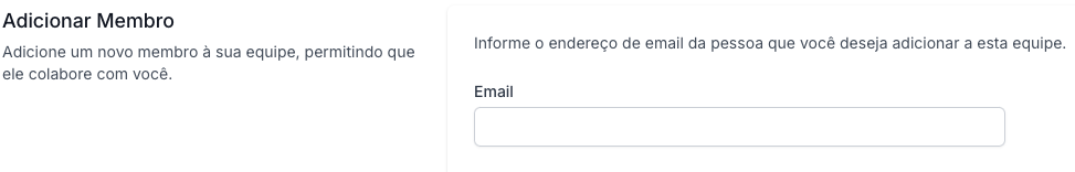 Print do painel para adicionar o email do membro.