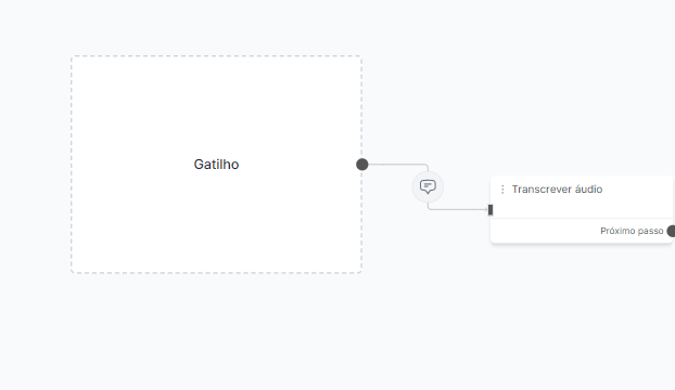 Ligando o gatilho ao card de transcrição de áudio