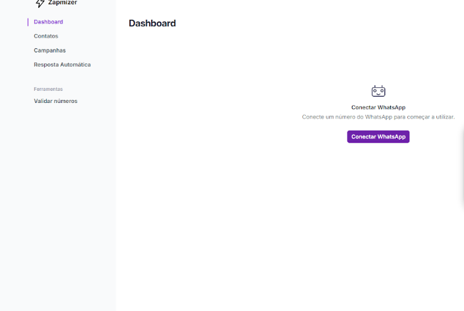 tela para conectar o whatsapp no zapmizer