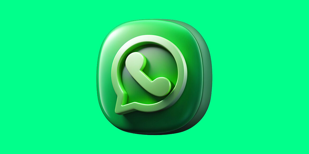 Mensagens automáticas no WhatsApp - a imagem que ilustra o tema tem o fundo verde e no meio, em destaque, a logo do WhatsApp no formato 3D.