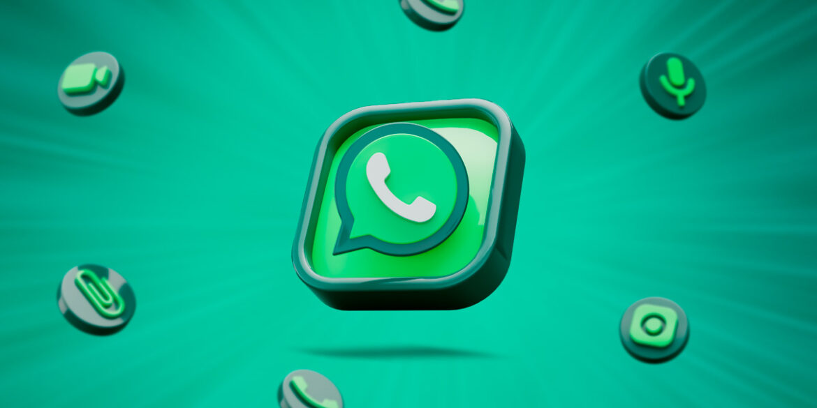 mensagens promocionais no WhatsApp - A imagem que ilustra o tema tem o fundo verde e a logo do WhatsApp no formato 3D espalhada sobre ele.