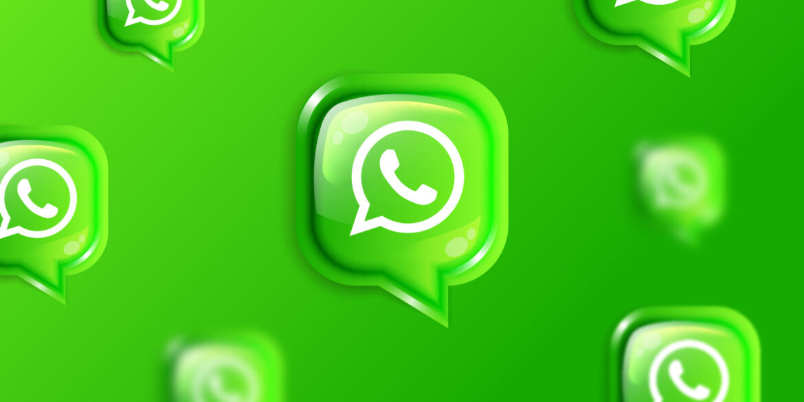 Arte com vários logotipos do WhatsApp